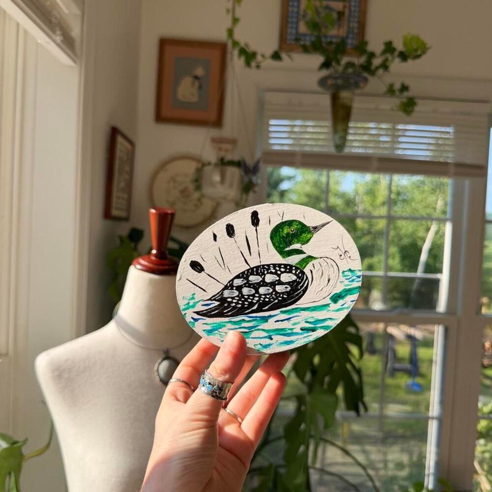 Handpainted Maine Loon Lightweight Wooden Trinket Box